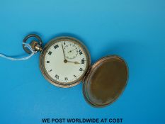 A full hunter gold plated pocket watch with Illinois,