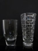 Two Orrefors glass vases,