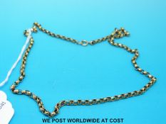 A yellow metal belcher chain