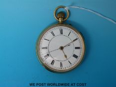 An 18ct gold cased keyless pocket 'doctor's watch' of generous proportion, hallmarked Chester 1913,