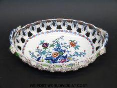 A continental pierced chestnut basket.