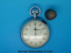 Charles Horner hallmarked silver thimble and a Smith's Yachting Timer watch