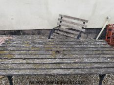 A garden table and chair