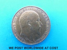 A 1909 gold half sovereign