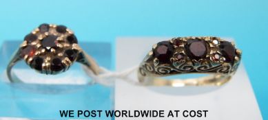 Two 9ct gold rings,