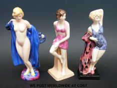 Three Royal Doulton The Bathers Collection figures Brighton Belle, The Bather and The Swimmer,