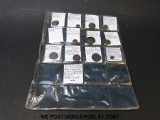 An amateur collection of ancient bronze coins including an early India States, Egypt Ptolemy II,