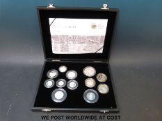 A 2009 UK Royal Mint silver proof coin set, includes Kew Gardens 50p, certificate no.