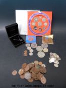 A quantity of coins to include £5 crowns,