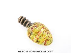 A 19thC glass Venetian scent bottle with aventurine decoration, 7.