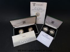A cased 1997 UK silver proof fifty pence coin set,