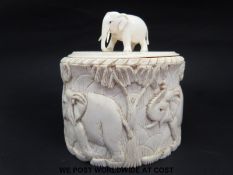 An ivory tea caddy,