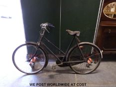 A vintage Hercules ladies bicycle with Brooks leather saddle