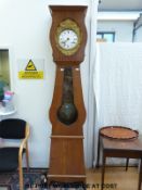 A Comptoise longcase clock circa mid to late 19thC, Cordeau au Dorat to enamel dial,