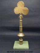A late 18thC / 19thC verger's staff top with clover leaf to top, height 24.