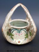 An Arts and Crafts pottery posy basket,