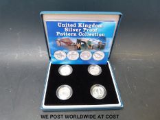 A 2008 UK Royal Mint silver proof £1 'Bridges' pattern collection with booklet