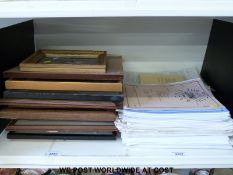 A collection of pictures prints, newsletters, ephemera and price lists,