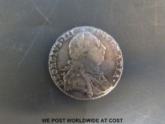 A George III shilling 1787 near VF with good toning