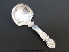 A Victorian hallmarked silver caddy spoon, B'ham 1860, George Unite,
