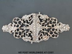 A Victorian hallmarked silver nurse's belt buckle, London 1899, maker William Comyms & Sons Ltd,