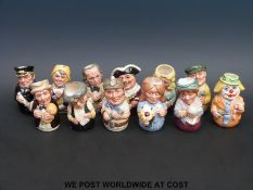 Twelve Royal Doulton Doultonville character jugs including Major Green, Betty Bitters,