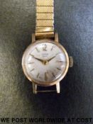 Tudor Royal 9ct gold ladies wristwatch with gold hands and markers,