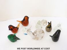 Ten Wedgwood and other animal glass paperweights,