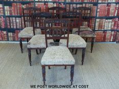 Six 19thC or early 20thC upholstered dining chairs