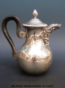 A continental white metal bachelor's teapot with French silver mark to side,