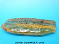A large amber specimen with insect inclusions (77g)