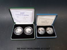A 1989 UK Royal Mint £2 silver proof two coin set,