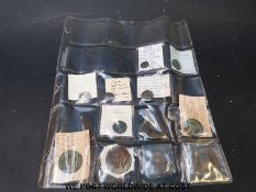 An amateur collection of ancient Roman coins (16 in all) including a silver Denarius AD 69-79