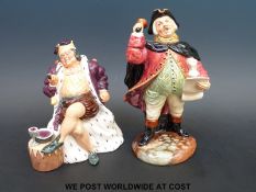 Two Royal Doulton Old King Cole HN2217 and Town Crier HN2119