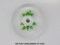 Clichy camillia glass paperweight,