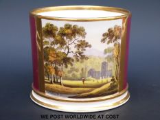A Royal Worcester or Flight Barr and Barr mug decorated with a view of Claverton (8cm tall)