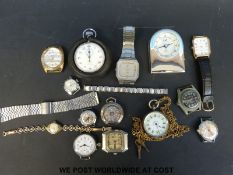 A quantity of vintage watches to include Timex & Sekonda,