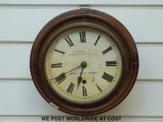 A 19thC small mahogany dial clock with Caydon and Sons, Clockmakers to the Queen,