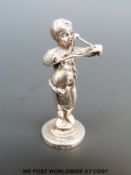 A miniature hallmarked silver figure of a Cupid, London 1894, Berthold Muller & Son, 4.