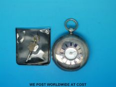 A Victorian gentleman's hallmarked silver half hunter fusee pocket watch marked Furber & Son,