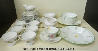 A part tea set of Shelley Magnolia pattern together with Shelley Wild Flowers,