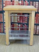 A butcher's block style trolley (width 65cm, depth 50cm,