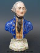 A Staffordshire Pearlware pottery bust of George Washington