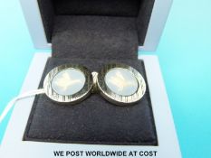 A pair of silver cufflinks by Stephen Webster for Wedgwood depicting geese 