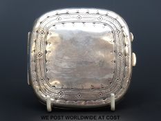 A Liberty & Co Art & Crafts style hallmarked silver cigarette case,