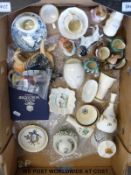 Four small Royal Doulton character jugs, Beswick animals,