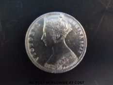 An 1849 Victorian godless florin near VF W.W.