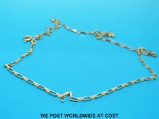 A 9ct gold necklace made up of rectangular links