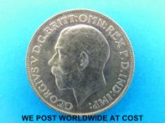 A 1918 gold full sovereign Bombay Mint