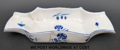 A Caughley asparagus dish hand decorated flowers and insects in Carnation pattern,